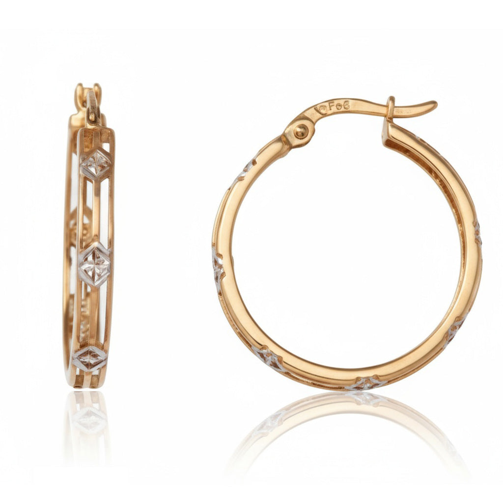 AROS ORO 18KL BICOLOR - 20MM - Peso: 3.55 gr 
