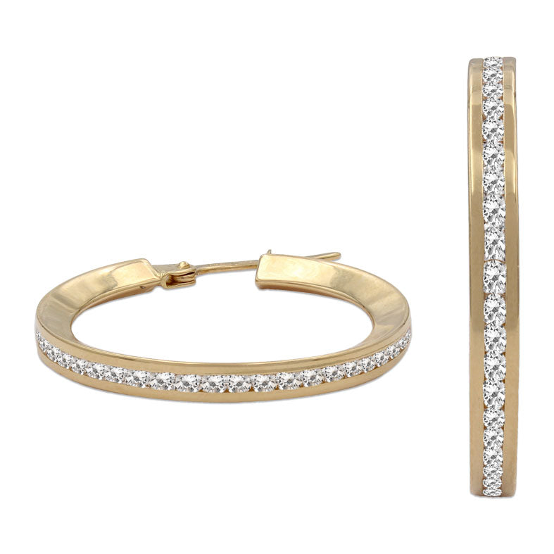 AROS ORO 18KL CIRCONITAS - 20MM - Peso: 3.65 gr 