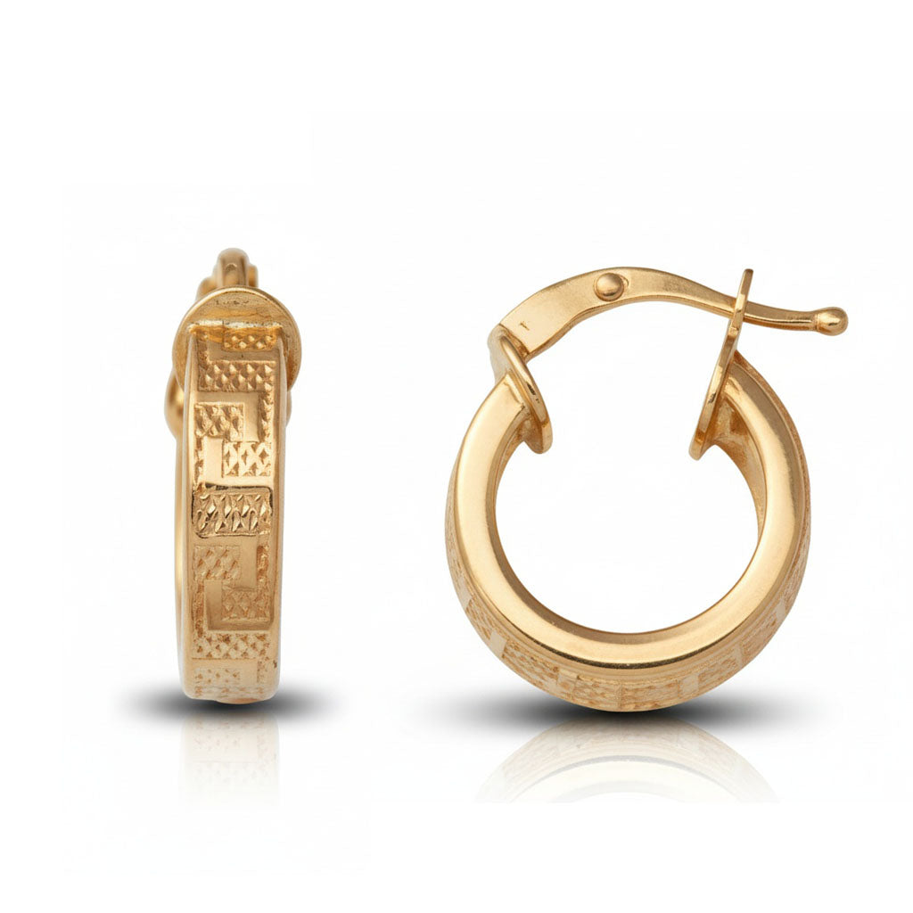 AROS ORO 18KL GRECA - 12MM - Peso: 1.80 gr 