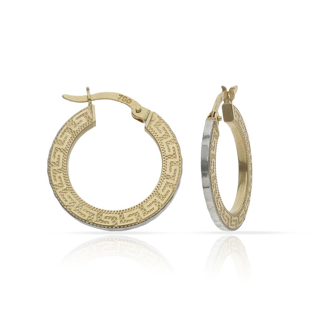 AROS ORO 18KL GRECA - 15MM - Peso: 2.50 gr 