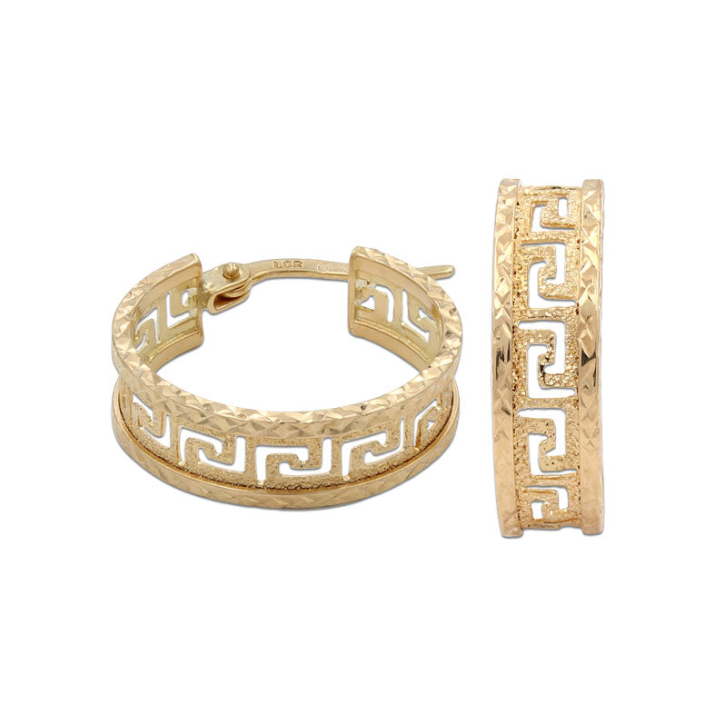 AROS ORO 18KL GRECA - 15MM - Peso: 2.60 gr 
