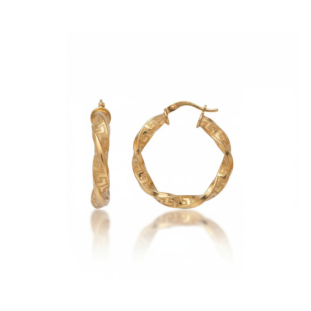 AROS ORO 18KL GRECA - 17MM - Peso: 2.55 gr 