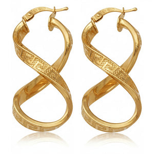 AROS ORO 18KL GRECA - 17x37MM - Peso: 3.55 gr 