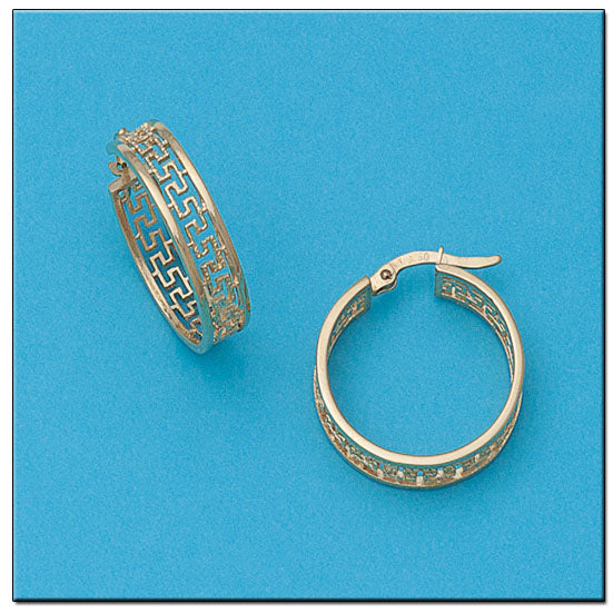 AROS ORO 18KL GRECA -20MM - Peso: 5.40 gr 
