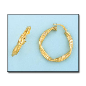AROS ORO 18KL GRECA - 24MM - Peso: 4.55 gr 