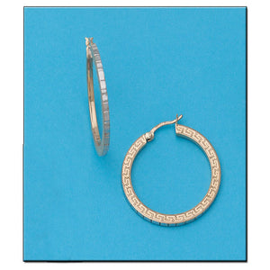 AROS ORO 18KL GRECA - 25MM - Peso: 3.75 gr 