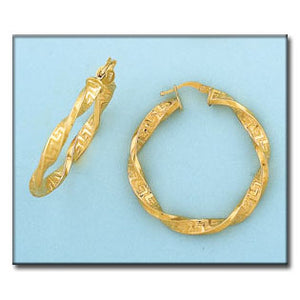 AROS ORO 18KL GRECA - 30MM - Peso: 3.10 gr 
