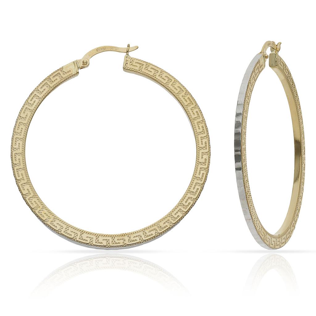 AROS ORO 18KL GRECA - 35MM - Peso: 5.20 gr 
