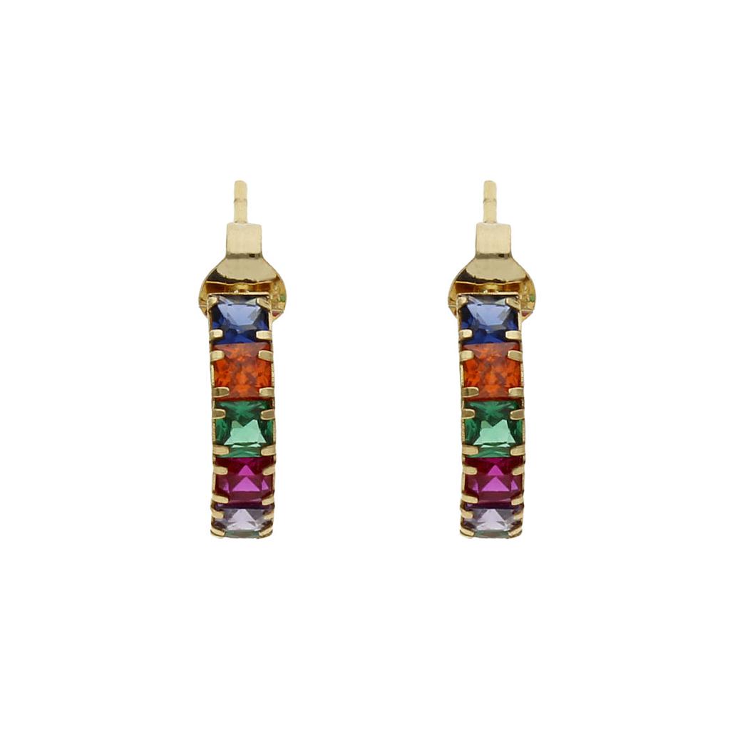 AROS ORO 18KL + PIEDRAS COLORES - 5MM
