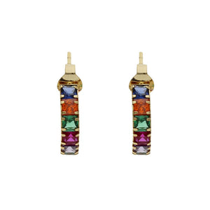 AROS ORO 18KL + PIEDRAS COLORES - 5MM