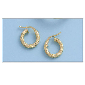 AROS ORO 18KL RIZADOS - 10MM - Peso: 1.35 gr 