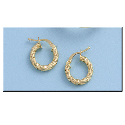 AROS ORO 18KL RIZADOS - 10MM - Peso: 1.40 gr 