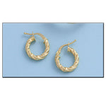 AROS ORO 18KL RIZADOS - 10MM - Peso: 1.45 gr 