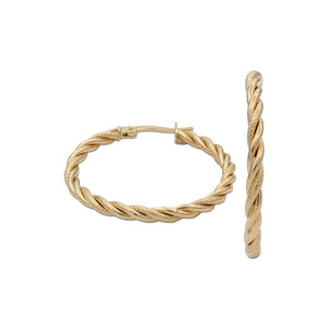 AROS ORO 18KL RIZADOS - 15MM - Peso: 2.25 gr 