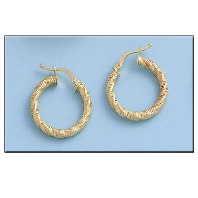 AROS ORO 18KL RIZADOS - 16MM - Peso: 1.75 gr 