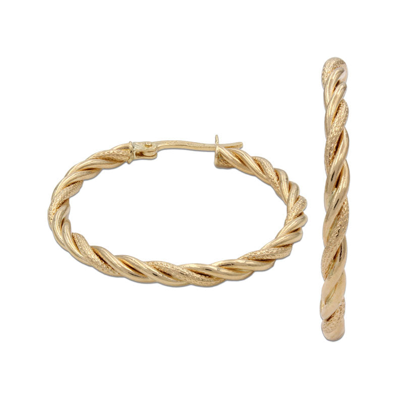 AROS ORO 18KL RIZADOS - 20 MM - Peso: 2.85 gr 