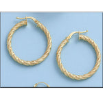 AROS ORO 18KL RIZADOS - 25MM - Peso: 2.30 gr 