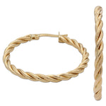 AROS ORO 18KL RIZADOS- 25MM - Peso: 3.35 gr 