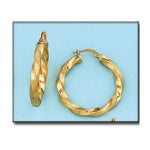 AROS ORO 18KL RIZADOS -  25MM - Peso: 3.40 gr 