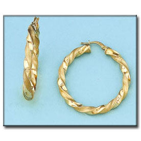 AROS ORO 18KL RIZADOS - 30MM - Peso: 3.90 gr 