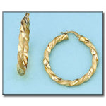 AROS ORO 18KL RIZADOS - 30MM - Peso: 3.90 gr 