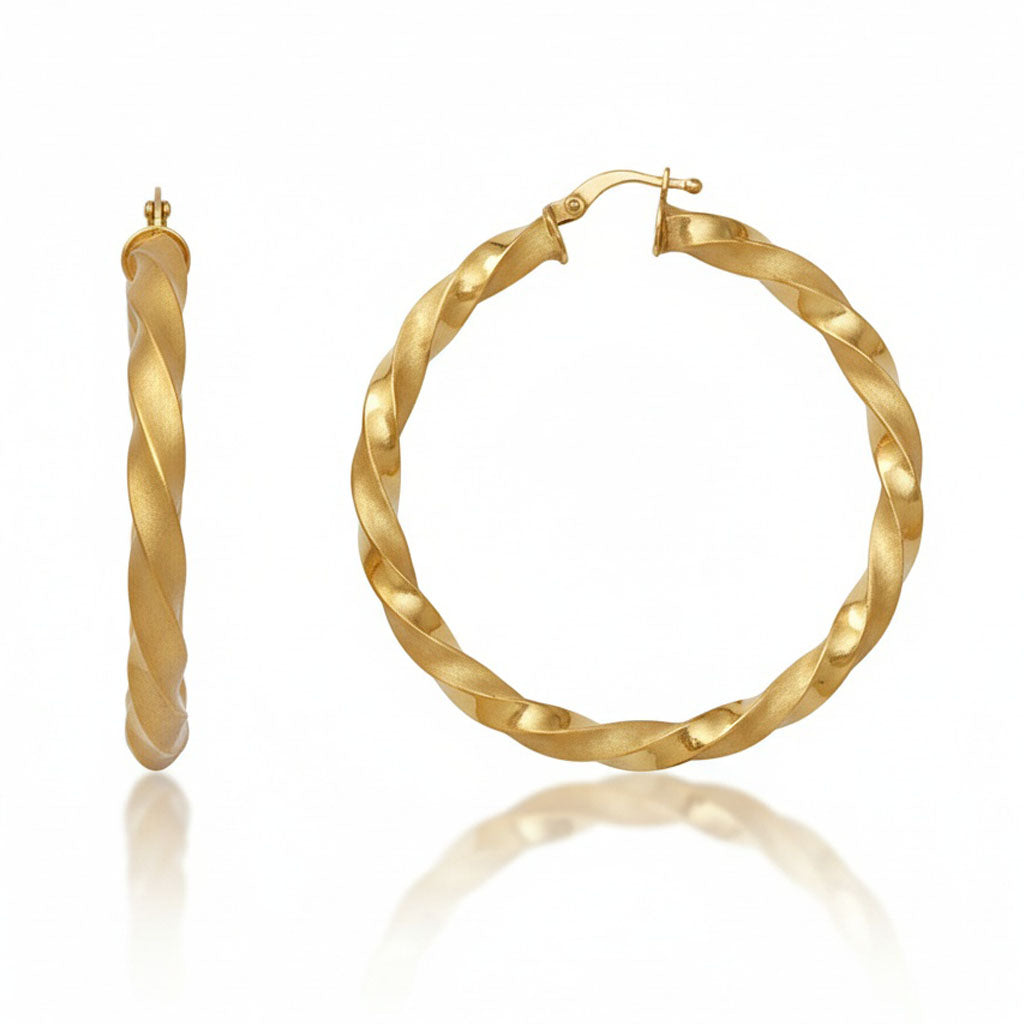 AROS ORO 18KL RIZADOS - 40MM - Peso: 5.95 gr 