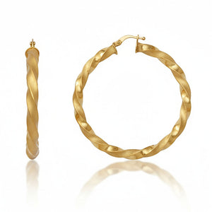 AROS ORO 18KL RIZADOS - 40MM - Peso: 5.95 gr 