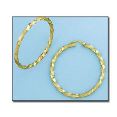 AROS ORO 18KL RIZADOS - 50MM - Peso: 7.40 gr 