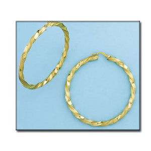 AROS ORO 18KL RIZADOS - 50MM - Peso: 7.50 gr 