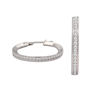 AROS ORO BLANCO 18KL CIRCONITAS - 15MM - Peso: 2.80 gr 