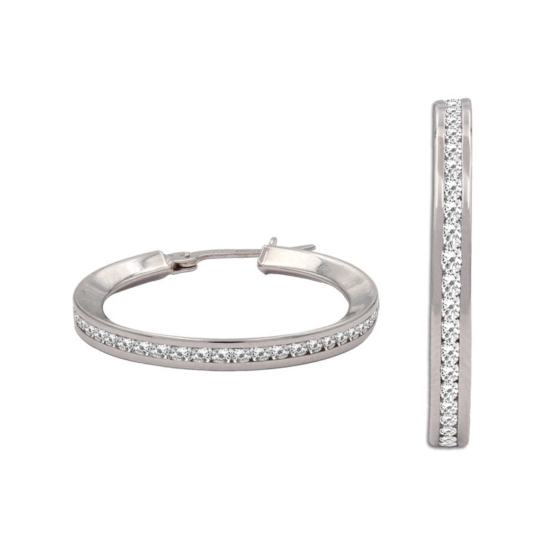 AROS ORO BLANCO 18KL CIRCONITAS - 15MM - Peso: 2.85 gr 