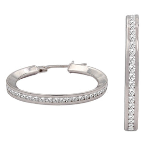 AROS ORO BLANCO 18KL CIRCONITAS - 20MM - Peso: 3.55 gr 