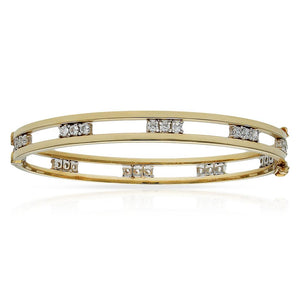 BRAZALETE ORO 18KL BICOLOR CIRCONITAS - Peso: 11.55 gr 