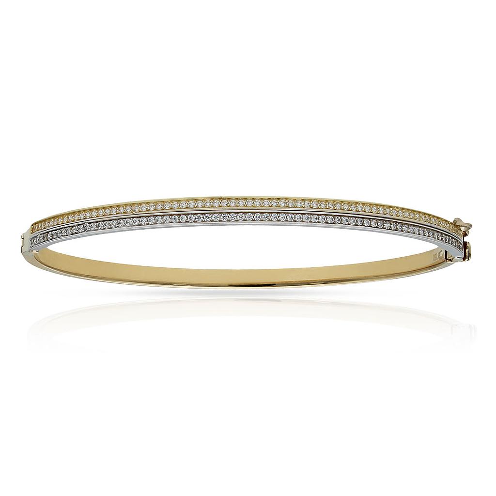 BRAZALETE ORO 18KL BICOLOR CIRCONITAS - Peso: 8.10 gr 