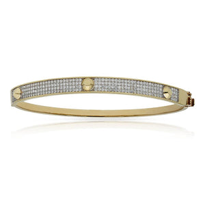 BRAZALETE ORO 18KL BICOLOR CIRCONITAS - Peso: 8.75 gr 