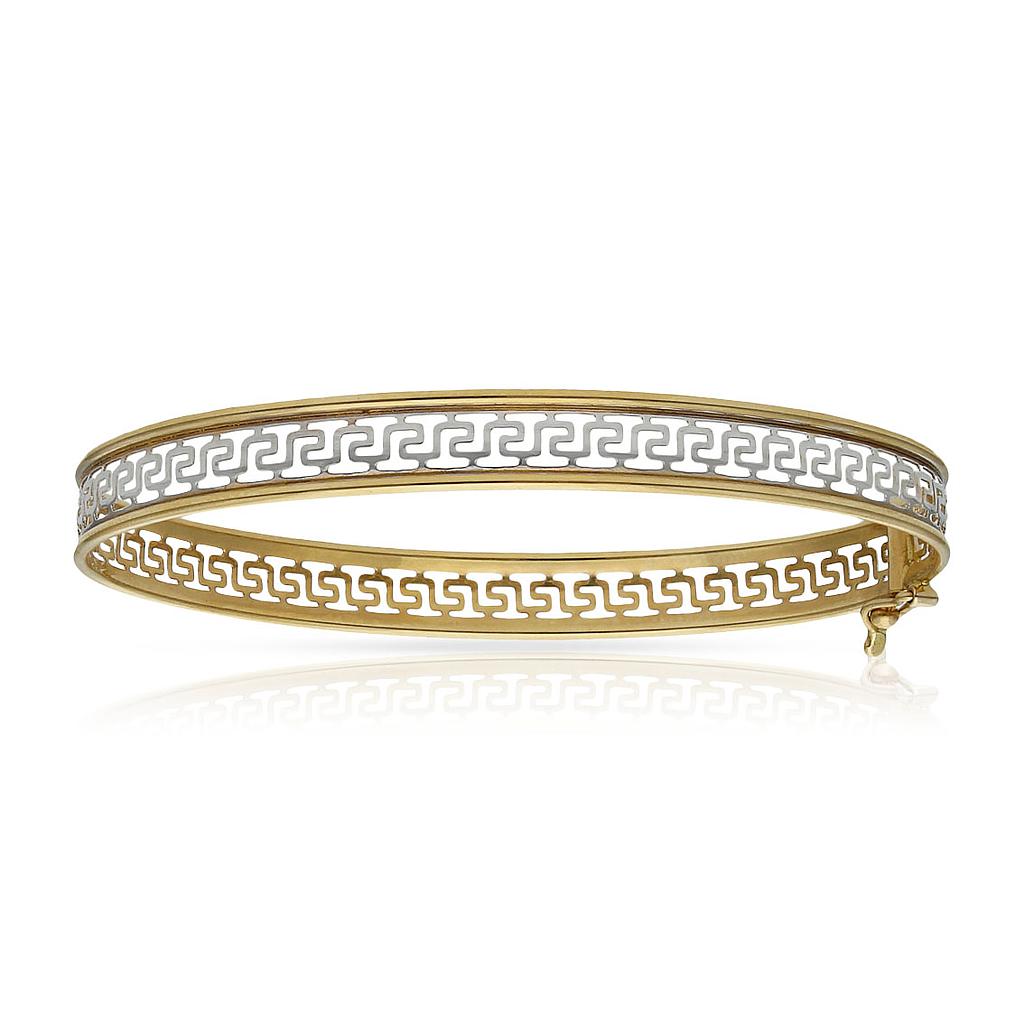 BRAZALETE ORO 18KL BICOLOR GRECA - Peso: 7.10 gr 