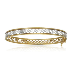 BRAZALETE ORO 18KL BICOLOR GRECA - Peso: 7.45 gr 