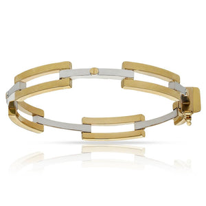 BRAZALETE ORO 18KL BICOLOR - Peso: 15.65 gr 