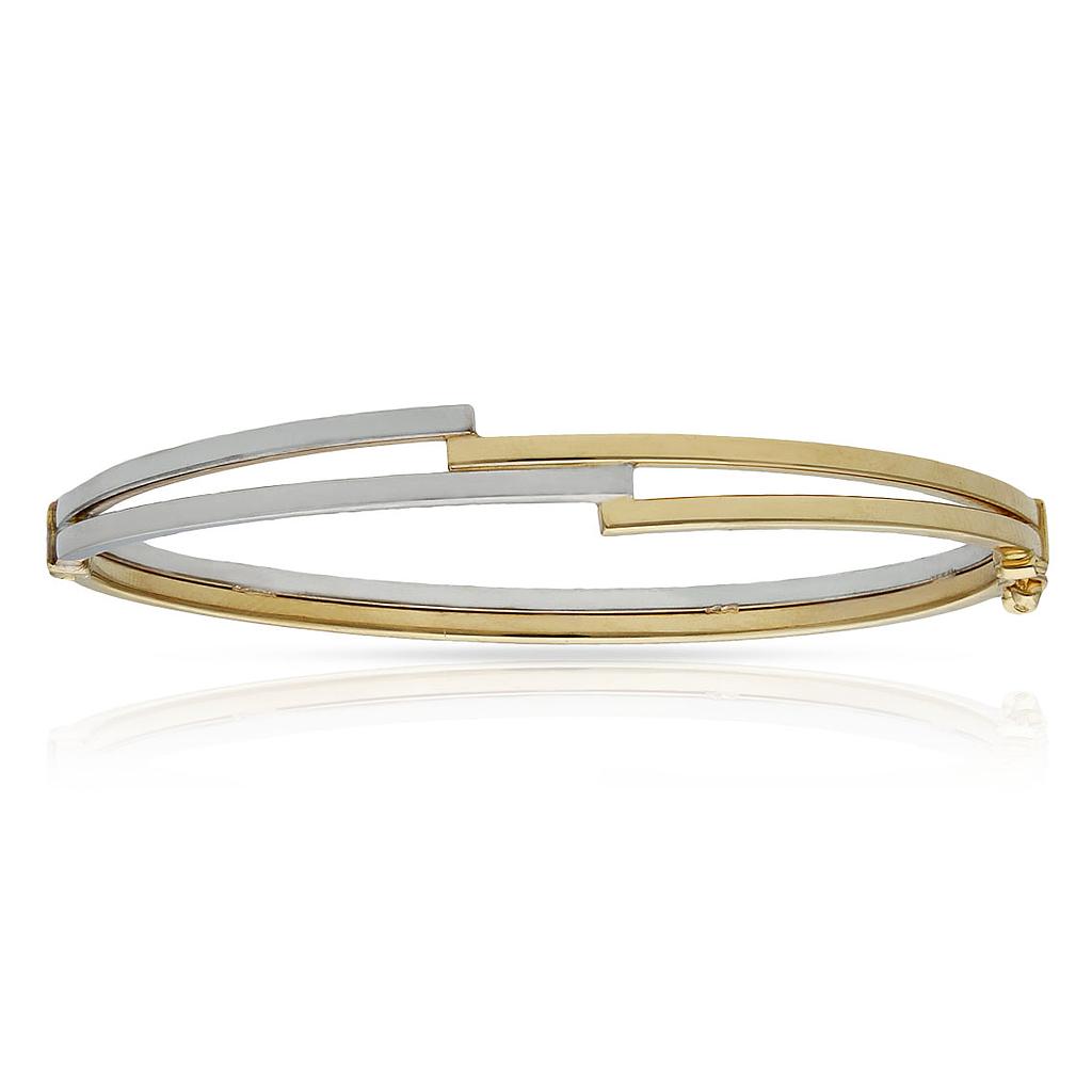 BRAZALETE ORO 18KL BICOLOR - Peso: 8.90 gr 