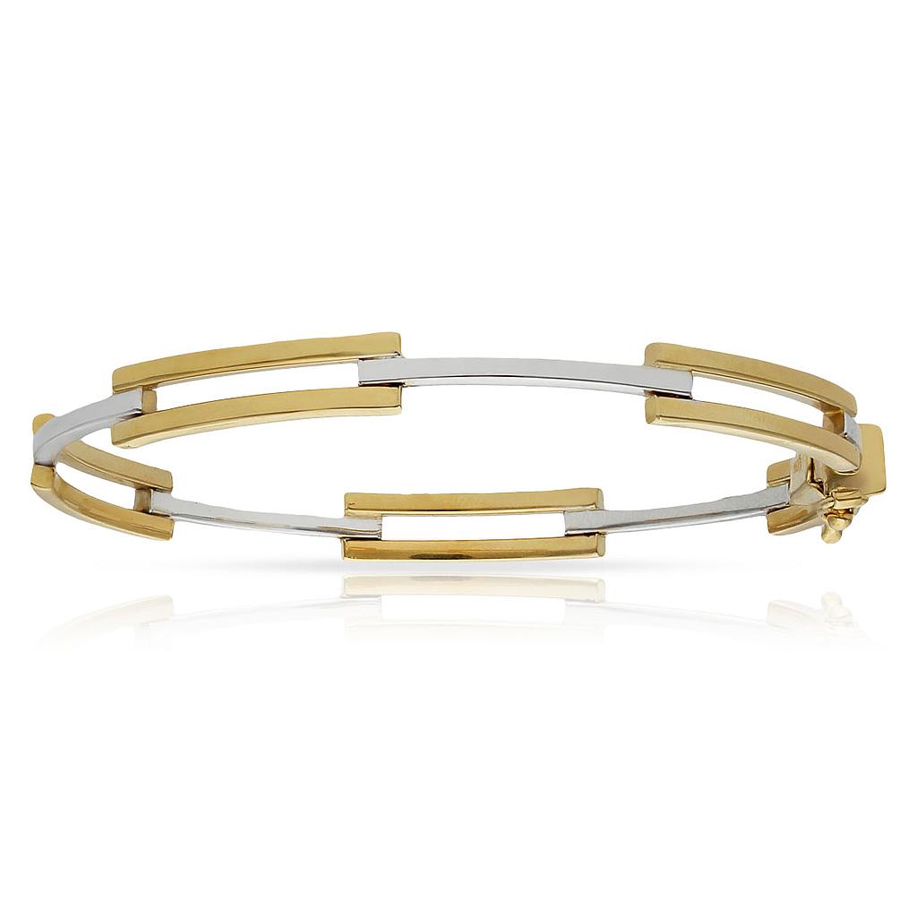 BRAZALETE ORO 18KL BICOLOR - Peso: 9.50 gr 