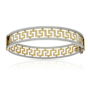 BRAZALETE ORO 18KL GRECA BICOLOR - Peso: 17.90 gr 