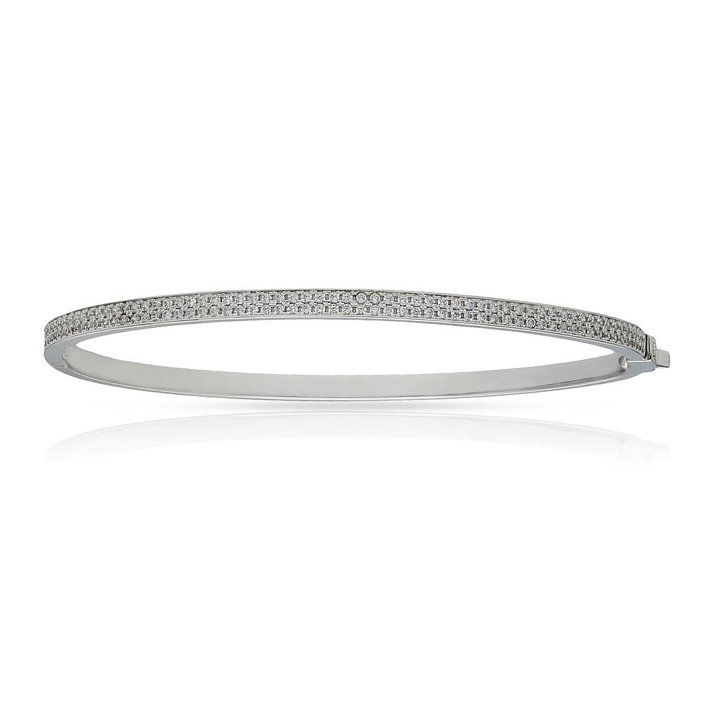 BRAZALETE ORO BLANCO 18KL CIRCONITAS - Peso: 6.10 gr 