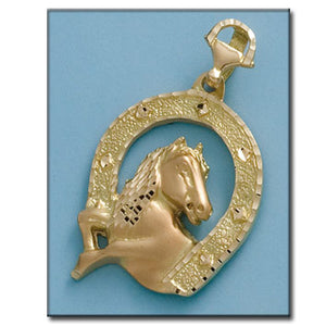 CABEZA ORO 18 KL CABALLO Y HERRADURA - Peso: 17.55 gr 
