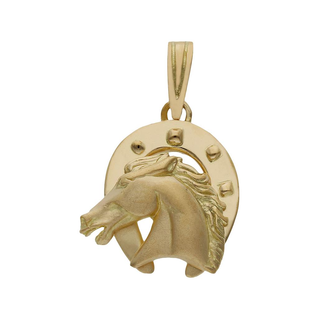 CABEZA ORO 18KL CABALLO + HERRADURA - Peso: 3.05 gr 