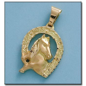 CABEZA ORO 18KL CABALLO Y HERRADURA - Peso: 8.85 gr 