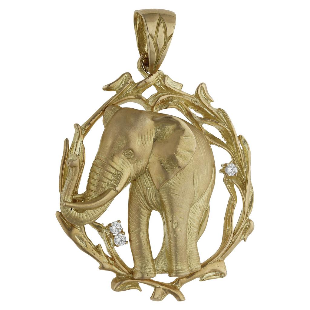 CABEZA ORO 18KL ELEFANTE - 36x43MM - Peso: 14.90 gr 