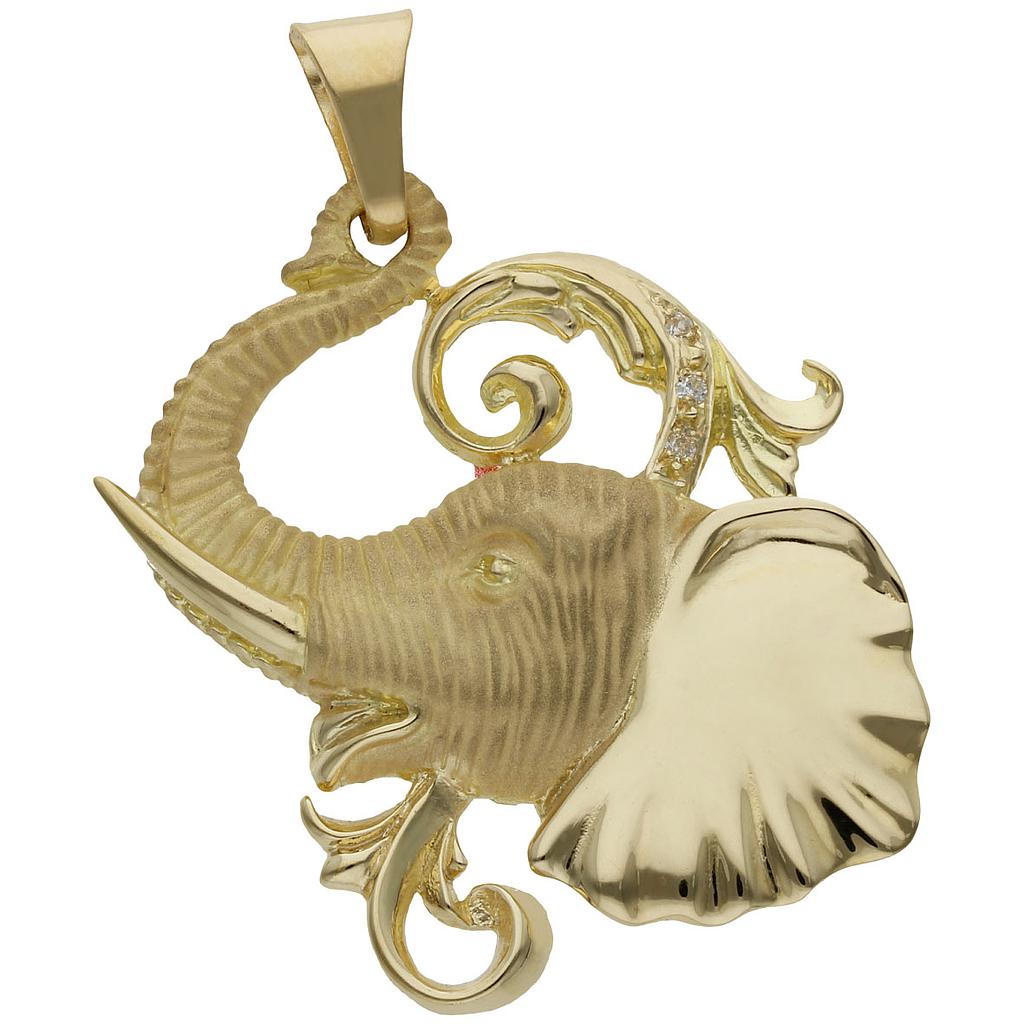 CABEZA ORO 18KL ELEFANTE - 37X47MM - Peso: 11.45 gr 