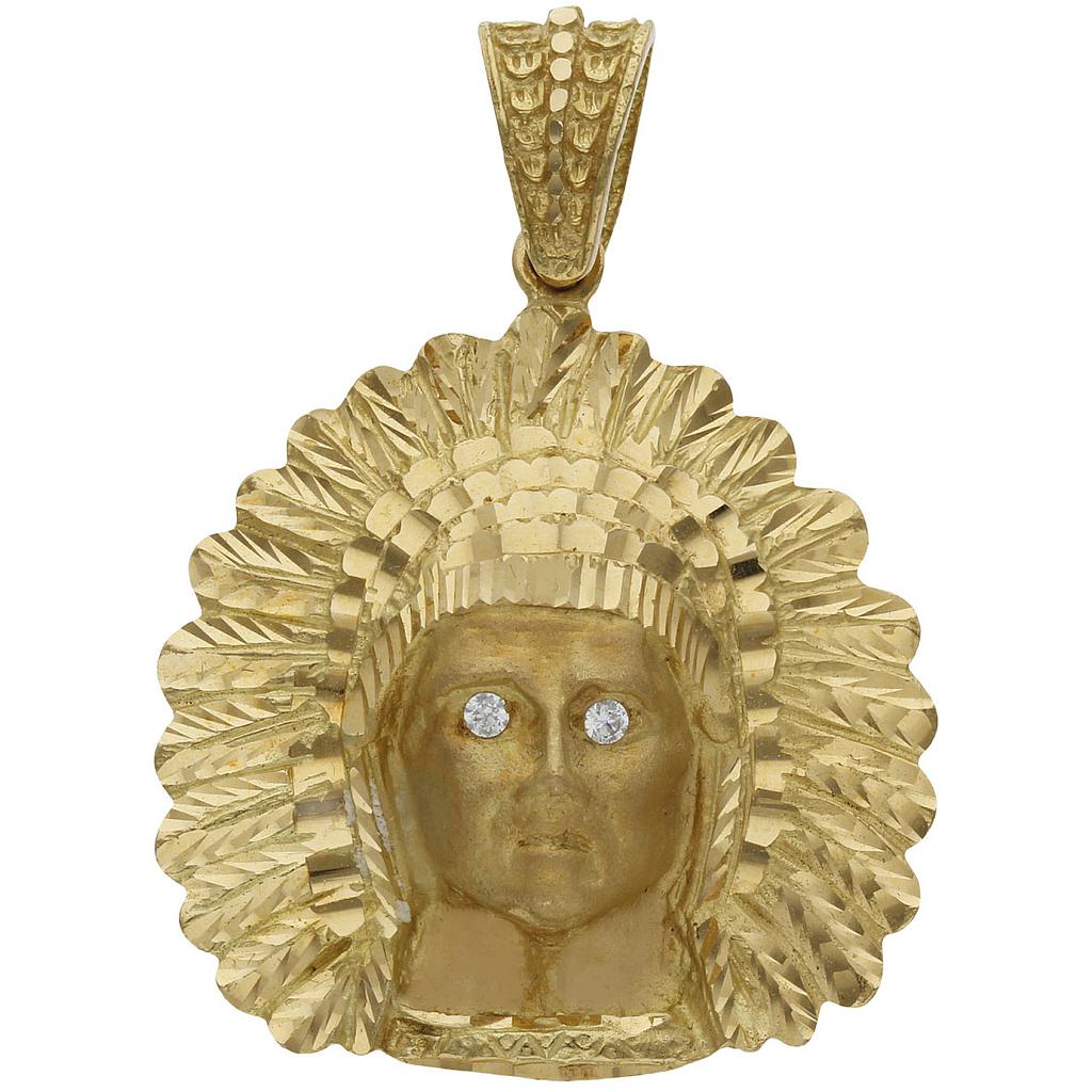 CABEZA ORO 18KL INDIO - 35X40MM - Peso: 19.60 gr 