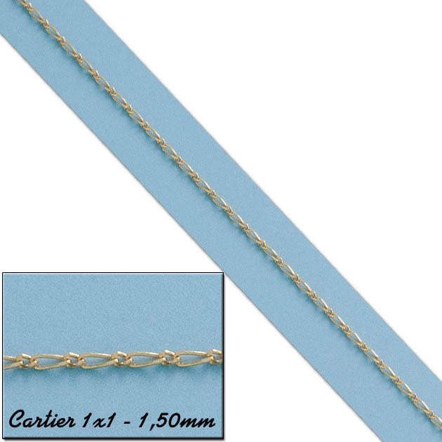 CADENA ORO 18KL  1x1 - 1.50MM - Longitud - Peso: 50cm-4.10 gr 