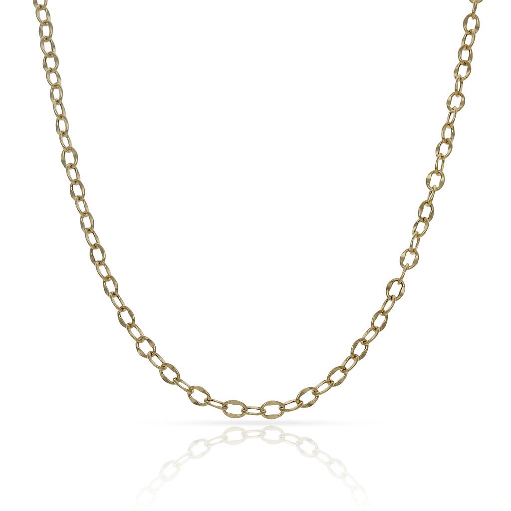 CADENA ORO 18KL FORZADA HUECA - 2.50MM - Longitud - Peso: 45cm-1.45 gr 